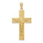 14K Satin Finish Crucifix Charm