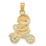 14k and White Rhodium Little Boy On Bicycle Charm - Image 4