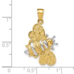 14k and White Rhodium 3-D Bumblebee Charm - Image 3
