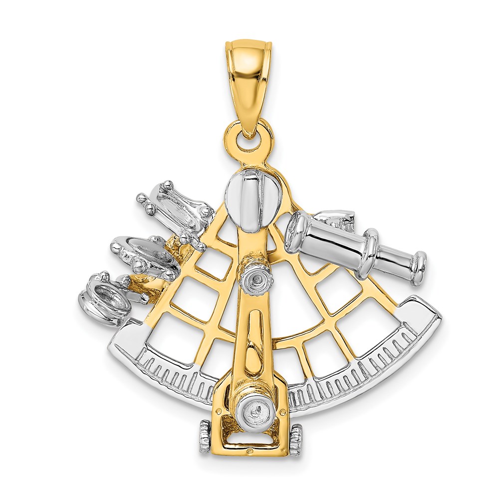 K9260.jpg 14k Two-tone 3-D Moveable Sextant Charm - Image 1