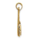 14K Baseball Bat With White Rhodium Ball Charm - Image 2