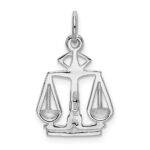 14k White Gold Flat-Backed Scales of Justice Charm - Image 3