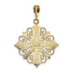 14k and White Rhodium Cut-out Cross Medallion Charm - Image 4