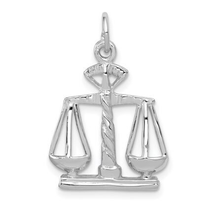 14k White Gold Polished Scales of Justice Charm