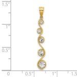 14k and White Rhodium Diamond-cut Vertical Swirl Charm - Image 3
