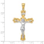 14k Two-tone INRI Crucfix Pendant - Image 3