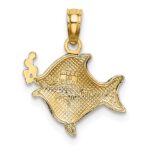 14k and White Rhodium 2-D Fish with Bubbles Charm - Image 4