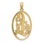 14k with White Rhodium #1 MOM Oval Charm - Image 3
