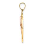 14k Two-tone with White Rhodium Star Dangle in Circle Moveable Charm - Image 2