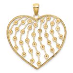 14k with White Rhodium Diamond-cut Large Heart Pendant - Image 4