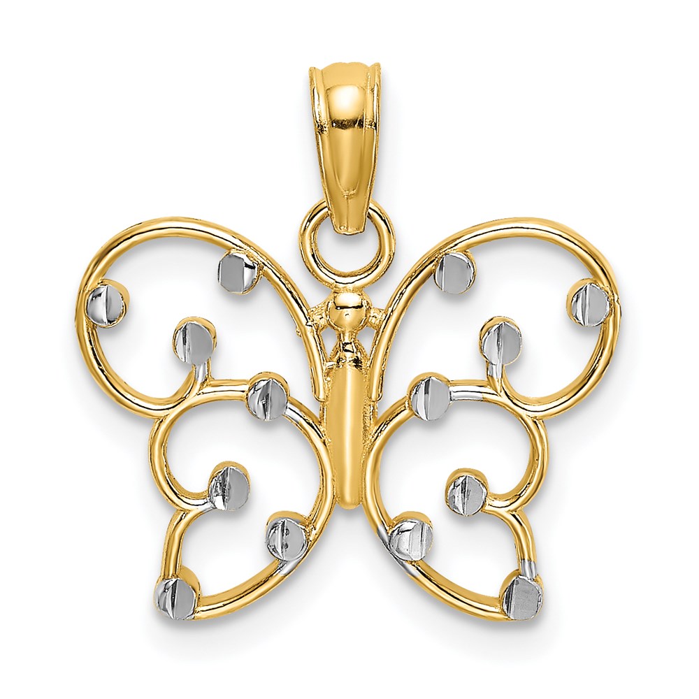 K9476.jpg 14k and White Rhodium Butterfly Charm - Image 1