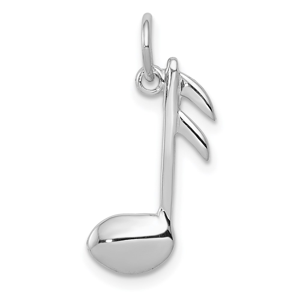 K950.jpg 14k White Gold Polished Flat-Backed Musical Note Charm - Image 1