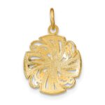 14K and White Rhodium Pinwheel Medallion Charm - Image 4