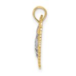 14k with White Rhodium Cut-Out MOM In Scalloped Heart Charm - Image 2