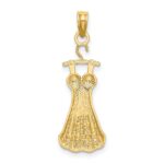 14K and White Rhodium Dress with Flower Charm - Image 4