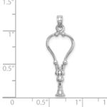 14k White Gold 3-D Stethoscope Pendant - Image 4