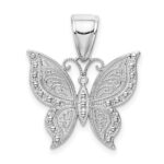 14K White Gold Butterfly Pendant