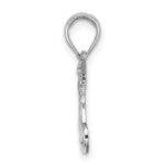 14K White Gold MOM with Heart and Angels Pendant - Image 2