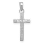 14k White Gold Polished Cross Pendant - Image 3