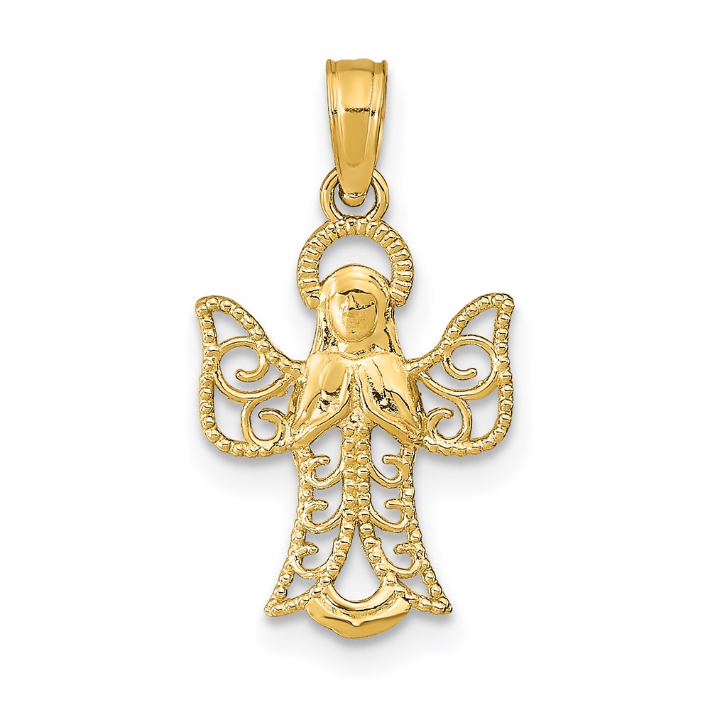 K9592.jpg 14k Filigree Angel Pendant - Image 1
