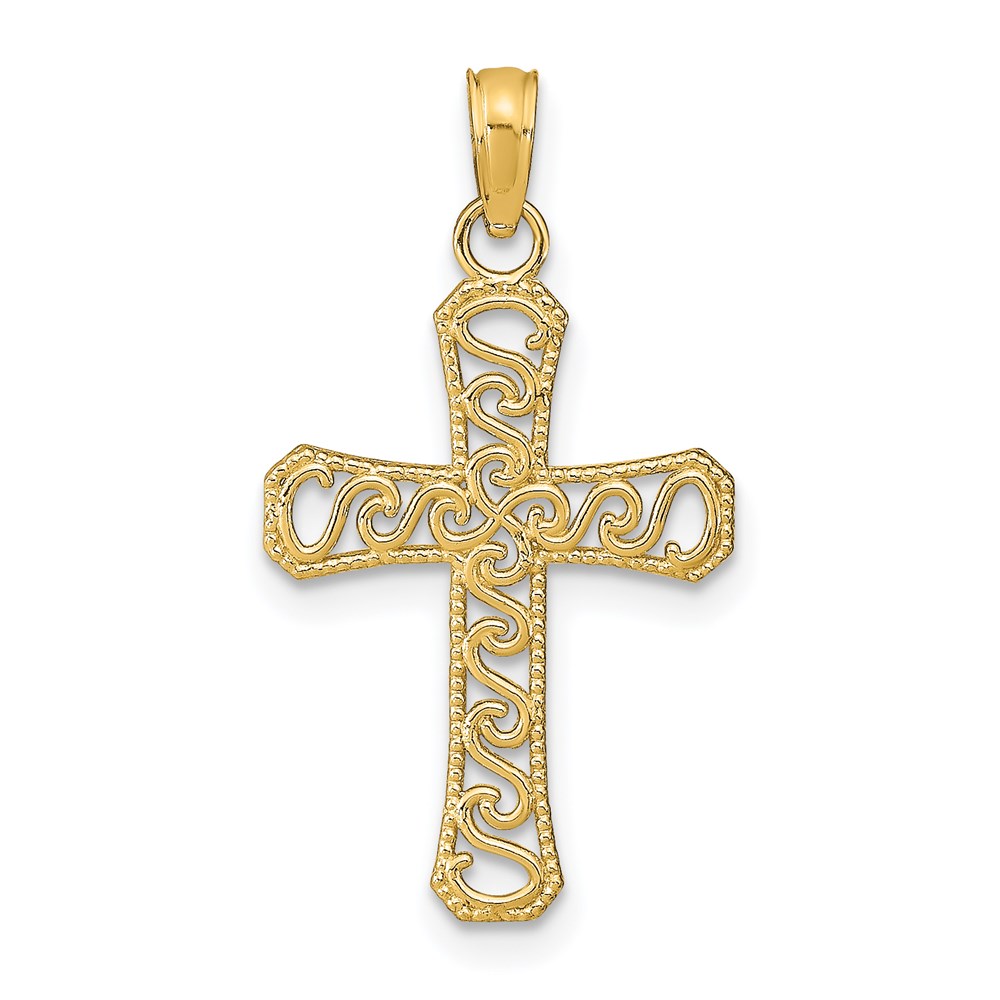K9593.jpg 14k Fancy Cross Pendant - Image 1