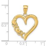 14K Polished -X- and Heart Pendant - Image 4
