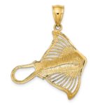 14K Polished and Cut-Out Textured Accent Stingray Charm - Image 4
