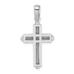 14k White Gold Beveled Cross Charm - Image 4