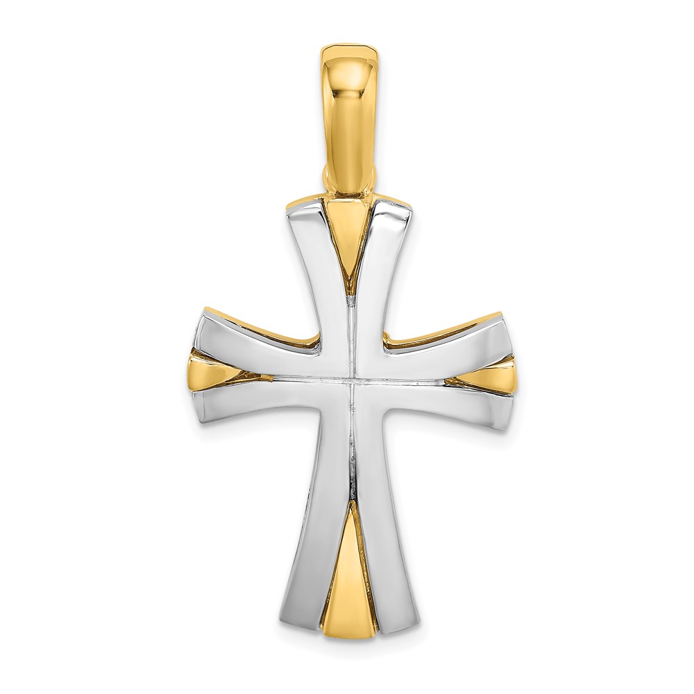 K9729.jpg 14K and White Rhodium Cross Charm - Image 1