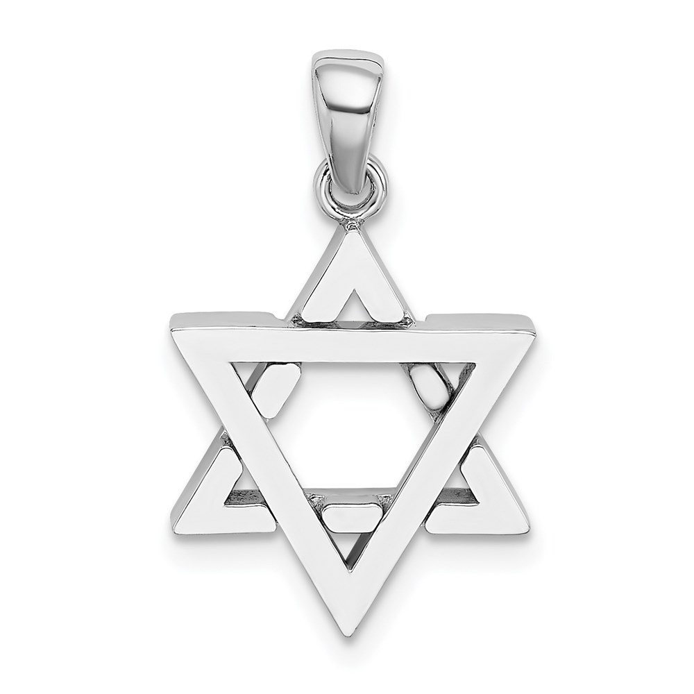 K9732W.jpg 14K White Gold Star Of David Charm - Image 1