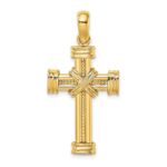14k Polished -X- Center Cross Charm