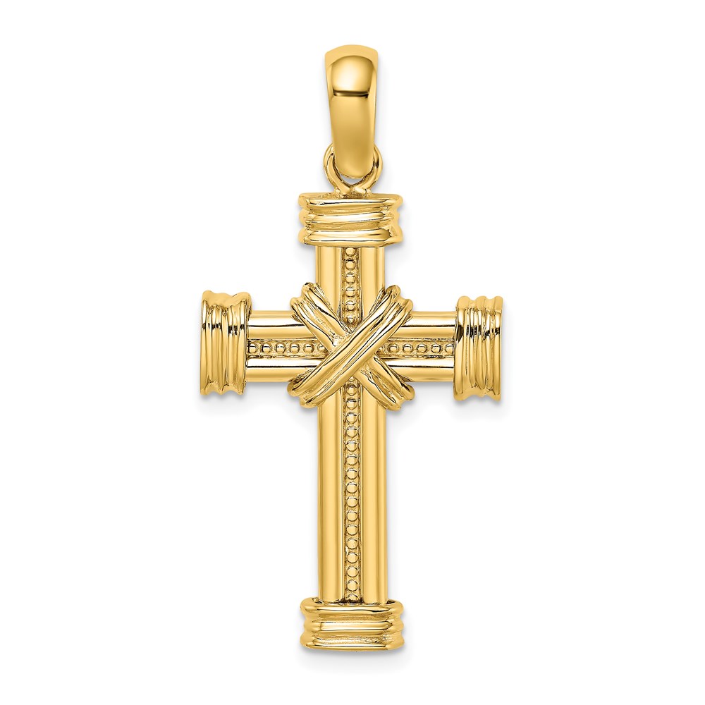 K9734.jpg 14k Polished -X- Center Cross Charm - Image 1