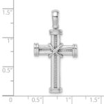 14k White Gold -X- Center Cross Charm - Image 3