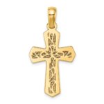 14K Two-tone Polished Cross Charm - Image 4