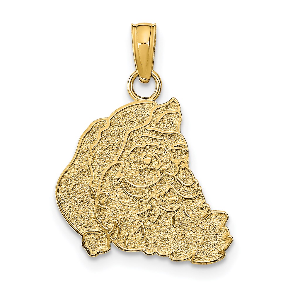 K9749.jpg 14K Textured Flat Santa Face Charm - Image 1