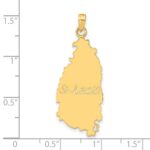 14k ST. LUCIA Island Map Pendant - Image 3