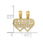 14K Polished 2-Piece Break-Apart BEST FRIENDS Hearts Pendant - Image 3
