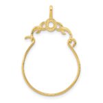 14K Textured Charm Holder Pendant