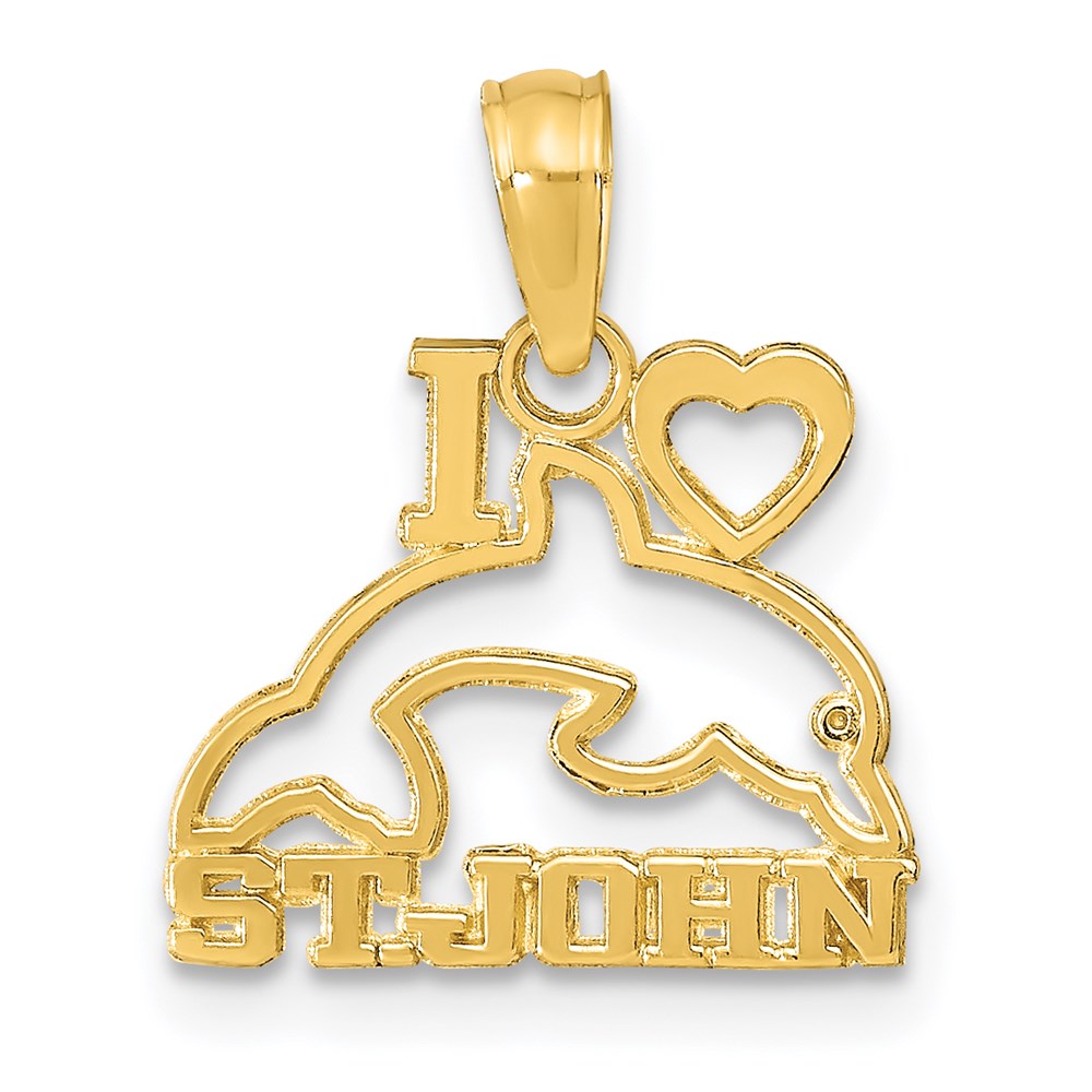 K9771.jpg 14K I HEART ST. JOHN with Dolphin Pendant - Image 1