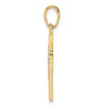 14K and White Rhodium Diamond-cut Cross Pendant - Image 2