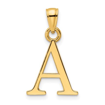 14K Letter A Initial Pendant