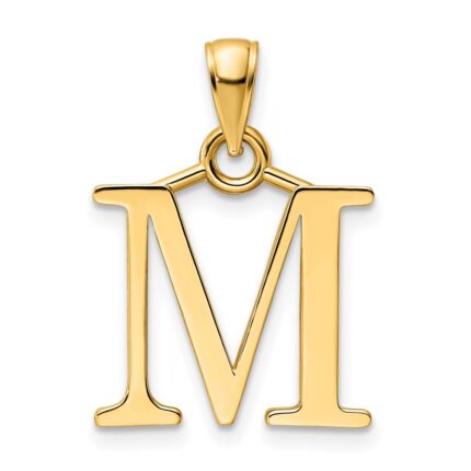 14K Polished Letter M Pendant