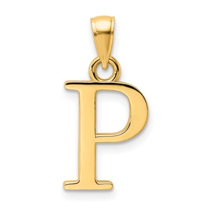 14K Polished Letter P Pendant