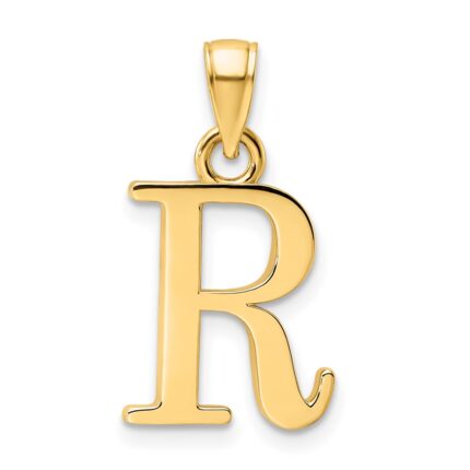 14K Polished Letter R Pendant