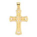 14K Polished Fancy Double Cross Pendant