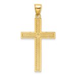 14K Polished Beaded Cross Pendant - Image 3