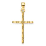 14K Polished Beaded Cross Pendant