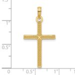 14k Beaded and Polished Fancy Cross Pendant - Image 3