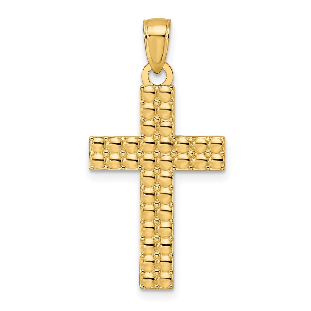 K9923.jpg 14K Polished and Textured Cross Pendant - Image 1