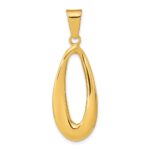 14k Polished Hollow Oval Hoop Pendant